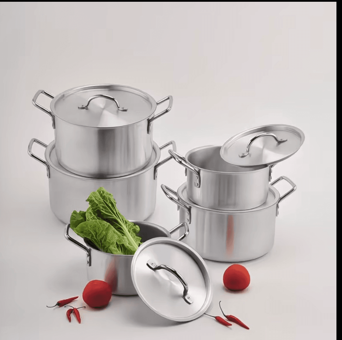 5PCS Aluminium Cooking Pot