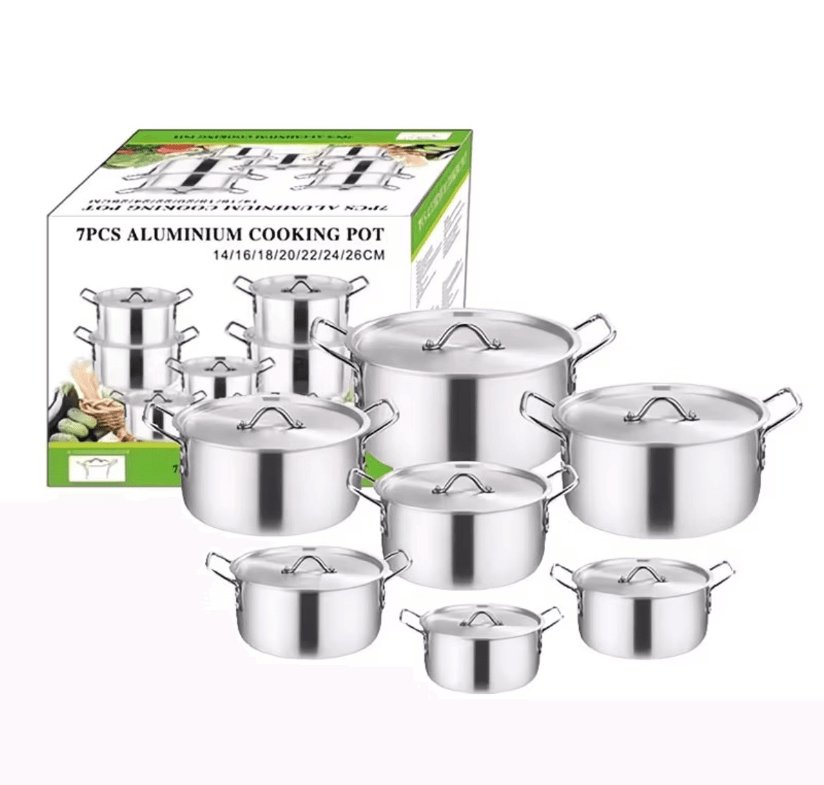 7PCS of Aluminium Cooking Pot
